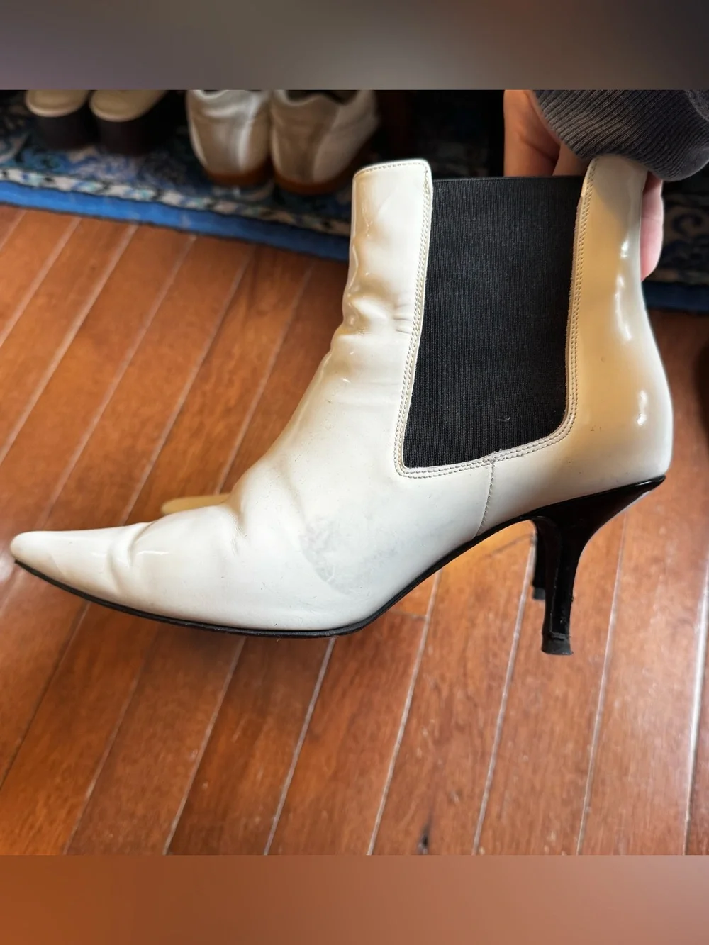 Anine Bing White Pointed-Toe Stevie Ankle Boots